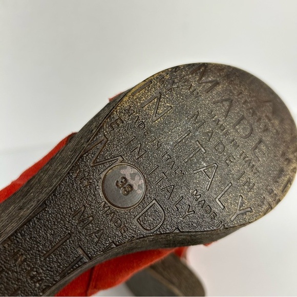 Browns Women's Red Suede Wedge Sandals 38 - Picture 9 of 10